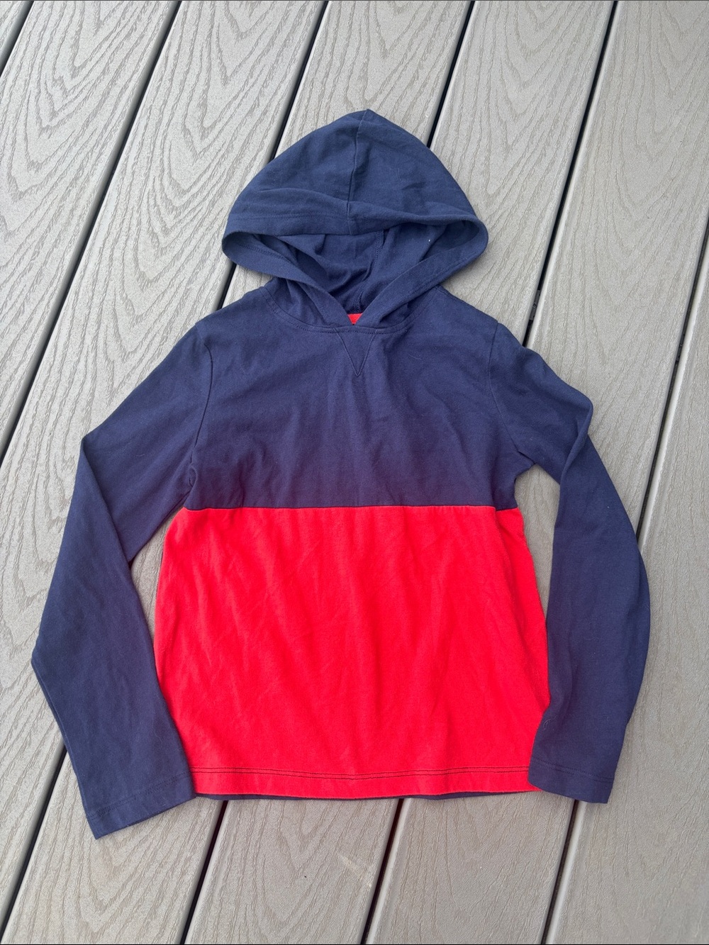 Andy & Evan Navy and Red Colorblock Kids Hoodie, size 8